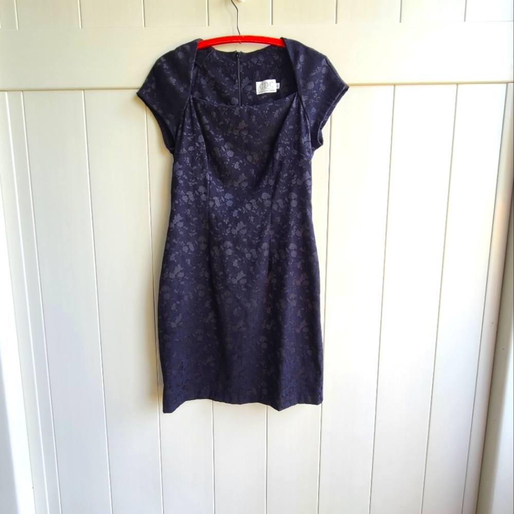 Vintage 90s Caren Desiree Company black jacquard dress